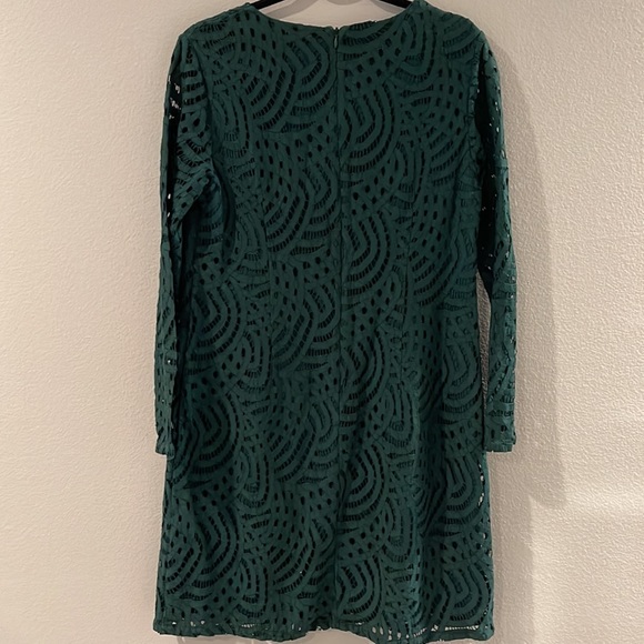 Boden Emerald Green Lace Overlay Zeta Ponte Knit Sheath Dress - Picture 8 of 9